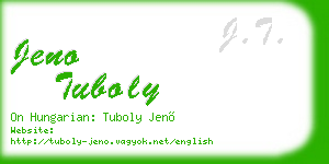 jeno tuboly business card