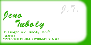 jeno tuboly business card